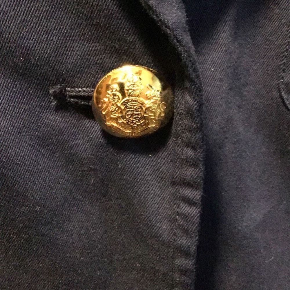 Blazer Vintage, Lauren Ralph Lauren, blue blazer, trimmed in gold appointments - Picture 5 of 8
